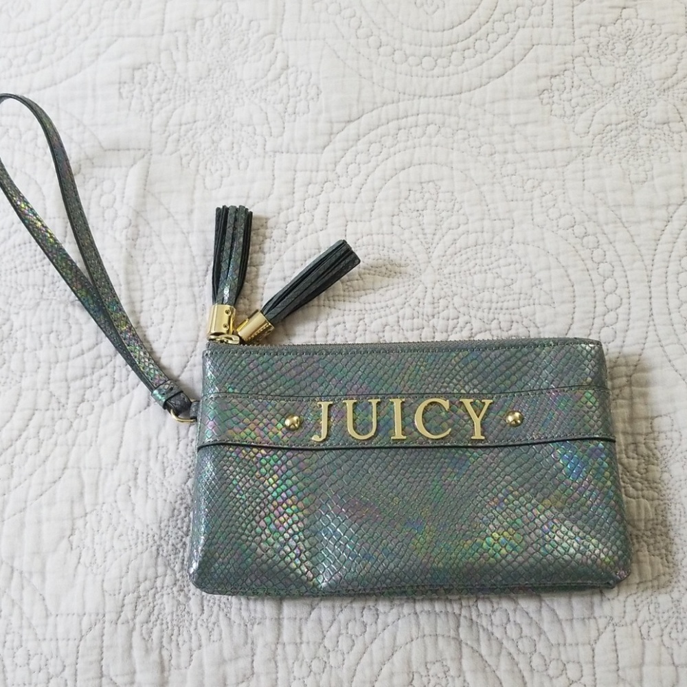 Juicy Couture rainbow metallic wristlet
